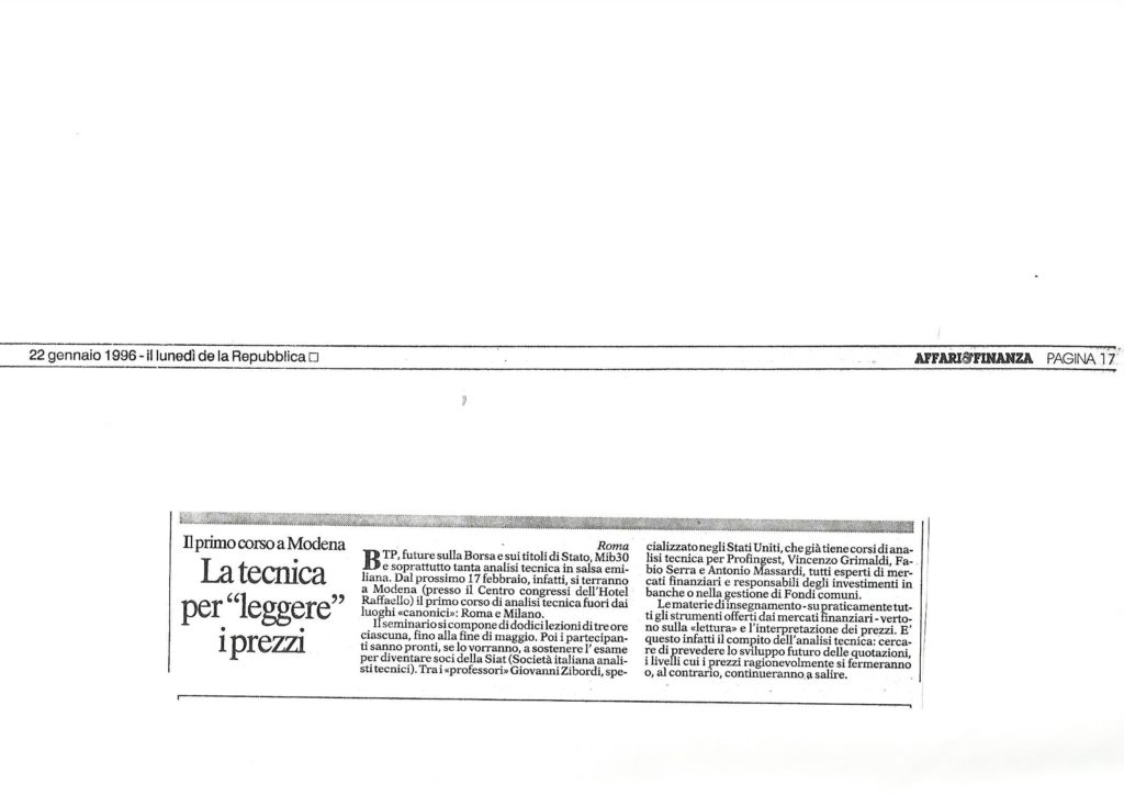 1996 22 gennaio corso AFFARI & FINANZA DI REPUBBLICA